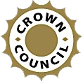 The image displays a circular logo with the text  CROWN COUNCIL  prominently displayed at the center, surrounded by a ring design. The background of the logo is white, and there are two concentric circles with a stylized crown motif at the top.